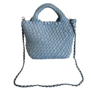 Blue Woven Bag with Chain